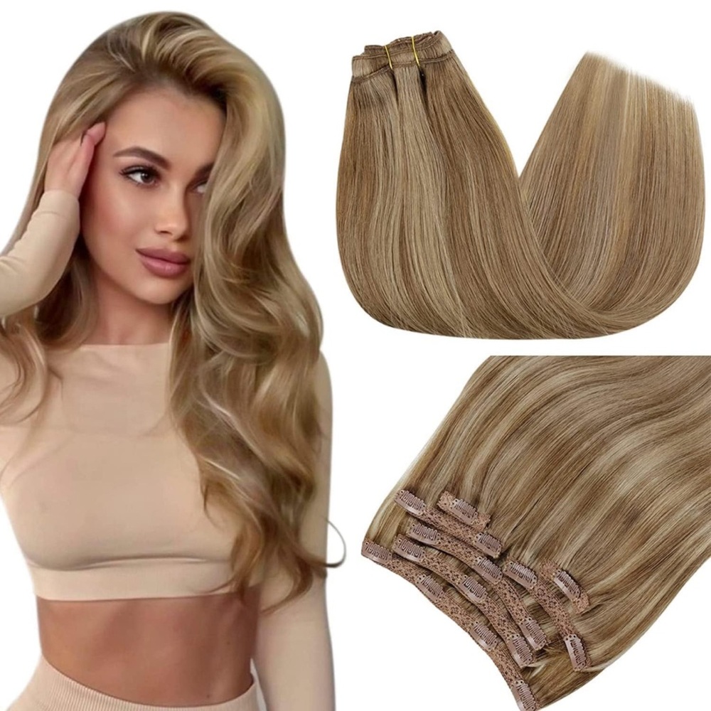 NWT 12 inch blonde human hair extensions